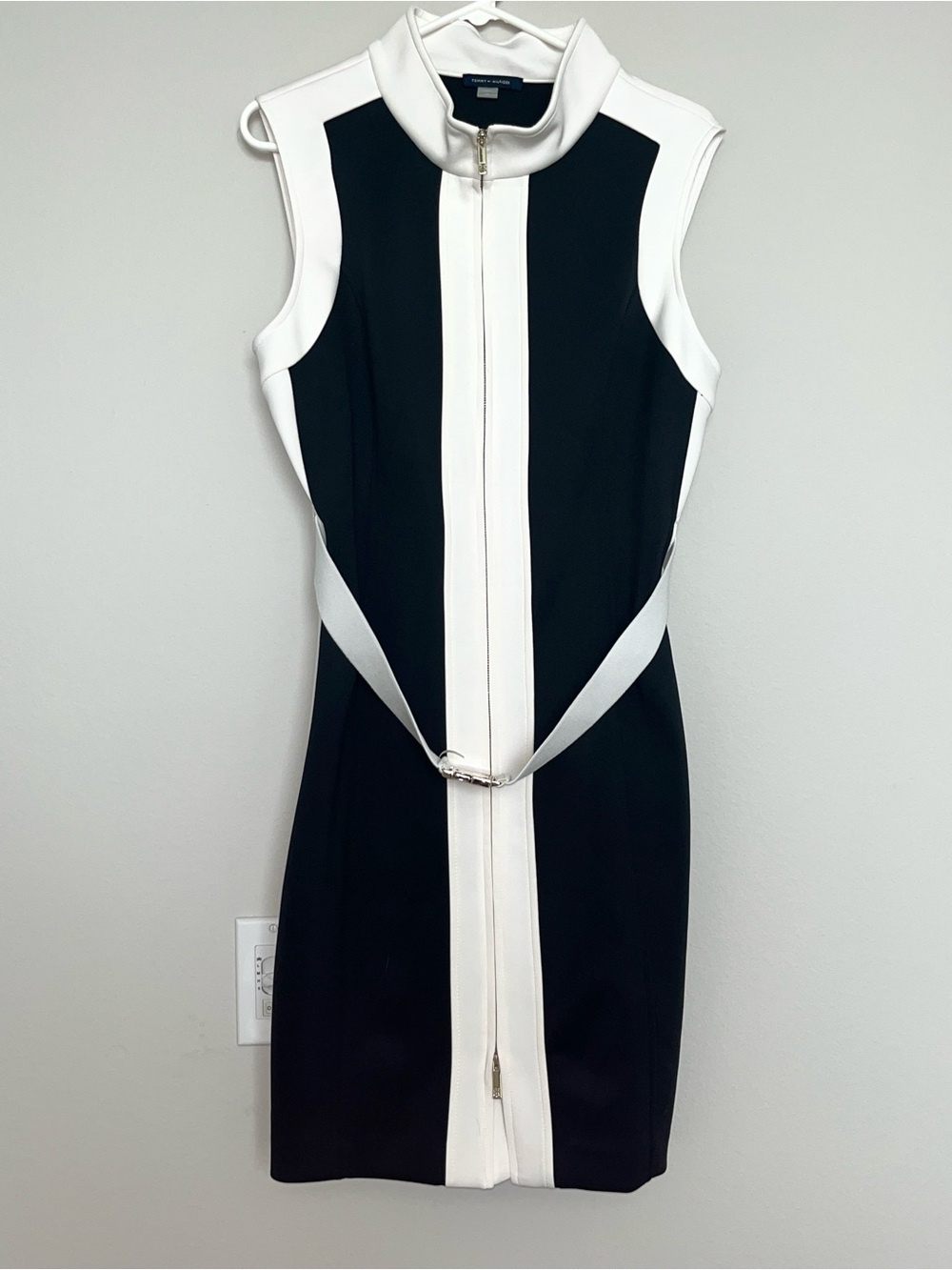 Tommy Hilfiger Sleeveless Zip-Front Mini Dress with Removable Belt